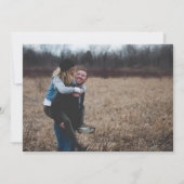 タイポグラフィモダンホワイトオーバーレイ写真 セーブザデート (裏面)