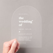 タイポグラフィモダンホワイトボホヴィンテージレトロ結婚ズ アクリル招待状 (インサイチュ (ポータブル))