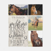 タイポグラフィモダンホース記念碑 フリースブランケット (正面)