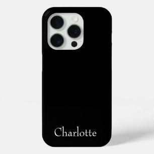 タイポグラフィモダンミニマリストブラックカスタム iPhone 15 PROケース