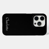 タイポグラフィモダンミニマリストブラックカスタム Case-Mate iPhoneケース (裏面 (横))
