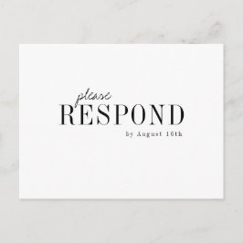 タイポグラフィモダンミニマルエレガントな結婚式RSVP インビテーションポストカード