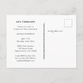 タイポグラフィモダンミニマル写真卒業 インビテーションポストカード (裏面)