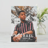 タイポグラフィモダンミニマル写真卒業 招待状 (スタンド正面)