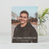 タイポグラフィモダンミニマル写真卒業 招待状 (スタンド正面)