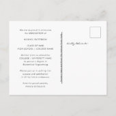 タイポグラフィモダンミニマル写真卒業 案内ポストカード (裏面)