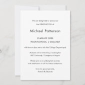 タイポグラフィモダンミニマル写真卒業 案内状 (裏面)