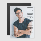 タイポグラフィモダンミニマル卒業ありがとう (正面/裏面)