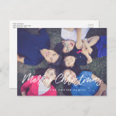 タイポグラフィモダンメリーのクリスマス写真 ポストカード (正面/裏面)