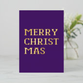 タイポグラフィモダンメリークリスマスフォイルカード 箔シーズンカード (立ち正面)