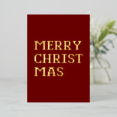 タイポグラフィモダンメリークリスマスフォイルカード 箔シーズンカード (立ち正面)