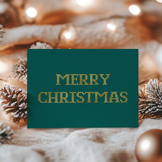 タイポグラフィモダンメリークリスマスフォイルカード 箔シーズンカード