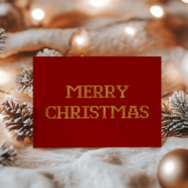 タイポグラフィモダンメリークリスマスフォイルカード 箔シーズンカード