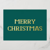 タイポグラフィモダンメリークリスマスフォイルカード 箔シーズンカード (正面)