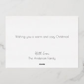 タイポグラフィモダンメリークリスマスフォイルカード 箔シーズンカード (裏面)