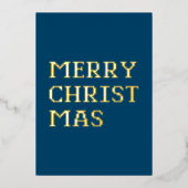 タイポグラフィモダンメリークリスマスフォイルカード 箔シーズンカード (正面)