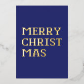 タイポグラフィモダンメリークリスマスフォイルカード 箔シーズンカード (正面)