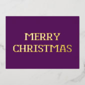 タイポグラフィモダンメリークリスマスフォイルカード 箔シーズンカード (正面)