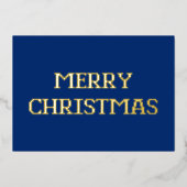 タイポグラフィモダンメリークリスマスフォイルカード 箔シーズンカード (正面)