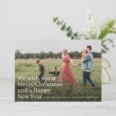 タイポグラフィモダンメリークリスマスフォトホリデー カード (スタンド正面)