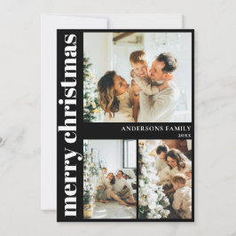 タイポグラフィモダンメリークリスマスホリデーカード シーズンカード