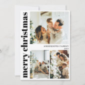 タイポグラフィモダンメリークリスマスホリデーカード シーズンカード (正面)