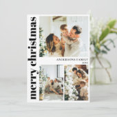 タイポグラフィモダンメリークリスマスホリデーカード シーズンカード (スタンド正面)