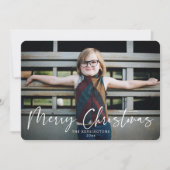 タイポグラフィモダンメリークリスマスホリデーフォト シーズンカード (正面)
