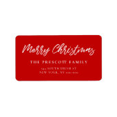 タイポグラフィモダンメリークリスマス一家 ラベル (正面)
