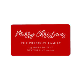 タイポグラフィモダンメリークリスマス一家 ラベル