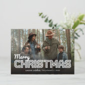 タイポグラフィモダンメリークリスマス家族の写真 シーズンカード (スタンド正面)