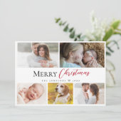 タイポグラフィモダンメリークリスマス複数の写真 シーズンカード (スタンド正面)