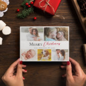 タイポグラフィモダンメリークリスマス複数の写真 シーズンカード