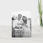 タイポグラフィモダンメリークリスマス2フォトホリデー シーズンカード (正面)