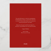 タイポグラフィモダンメリークリスマス3枚写真 箔シーズンカード (裏面)