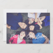 タイポグラフィモダンメリークリスマス4写真 シーズンカード (正面)