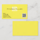 タイポグラフィモダンモノグラムイエローQRコードの追加 名刺 (正面/裏面)