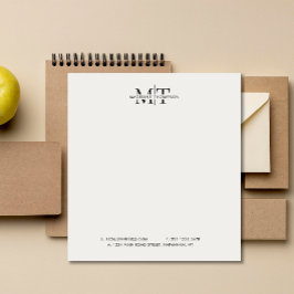 タイポグラフィモダンモノグラム白黒事業 ノートパッド