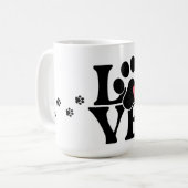 タイポグラフィモダンラブポープリントマグ コーヒーマグカップ (正面左)