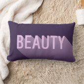 タイポグラフィモダンラベンダーパープル美しい ランバークッション (ブランケット)