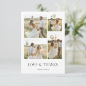 タイポグラフィモダンラヴ感謝していと5写真結婚s サンキューカード (スタンド正面)