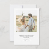 タイポグラフィモダンラヴ感謝していと5写真結婚s サンキューカード (裏面)
