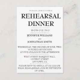 タイポグラフィモダンリハーサルディナー招待状 招待状