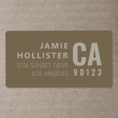 タイポグラフィモダンルック |ブラウン/タン差出人住所 ラベル