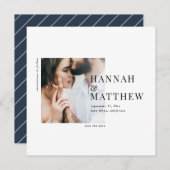 タイポグラフィモダン写真の結婚式の日付を保存 シーズンカード (正面/裏面)