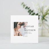 タイポグラフィモダン写真の結婚式の日付を保存 シーズンカード (スタンド正面)