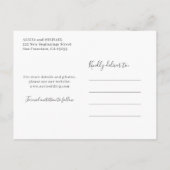 タイポグラフィモダン写真の結婚式の日付を保存 案内ポストカード (裏面)