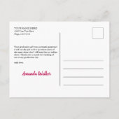 タイポグラフィモダン写真卒業ありがとう 案内ポストカード (裏面)