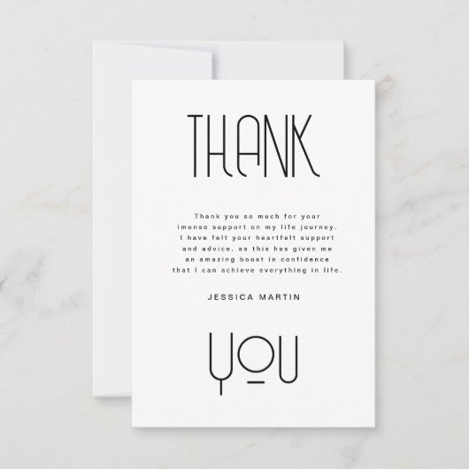 タイポグラフィモダン写真卒業パーティー招待状 サンキューカード (正面)