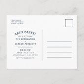 タイポグラフィモダン写真重ね卒業パーティー 案内ポストカード (裏面)